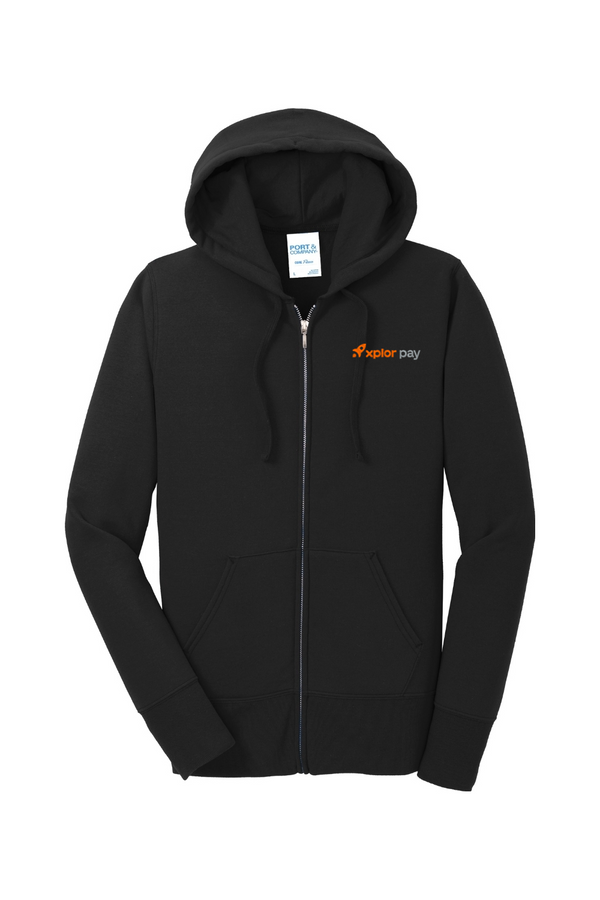 Xplor Pay: LADIES Fleece Full-Zip Hooded Sweatshirt (Embroidered)