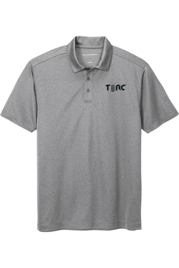 Torc Vet: ADULT Heathered Performance Polo (USA FLAG on Right Sleeve)