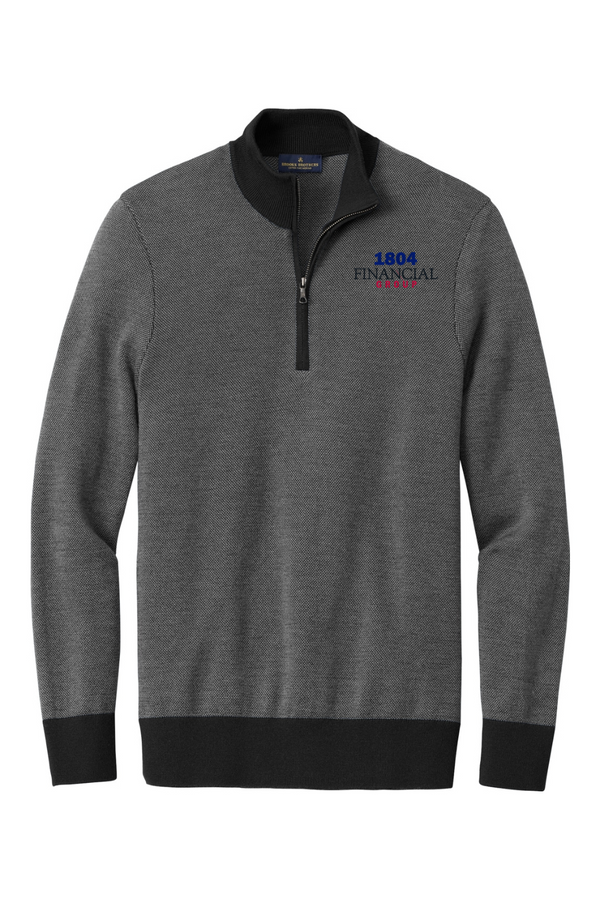 1804: Brooks Brothers Washable Merino Birdseye 1/4-Zip Sweater