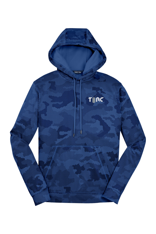 Torc Vet: ADULT Sport-Wick CamoHex Fleece Hooded Pullover (USA FLAG on Right Sleeve)