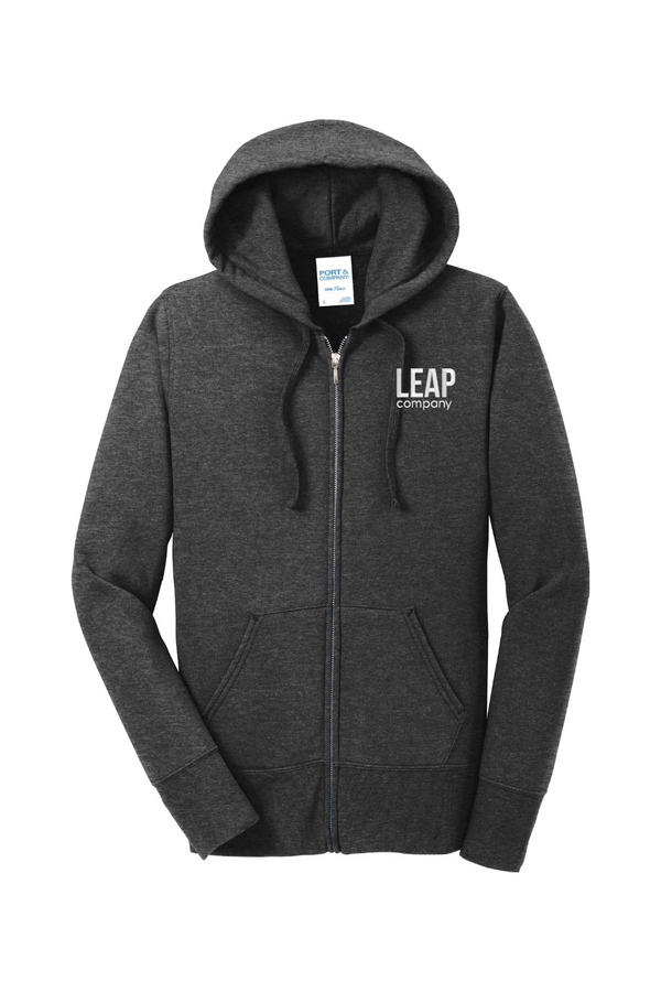 Leap: LADIES Classic Fleece Full-Zip Hooded Sweatshirt (Embroidered)