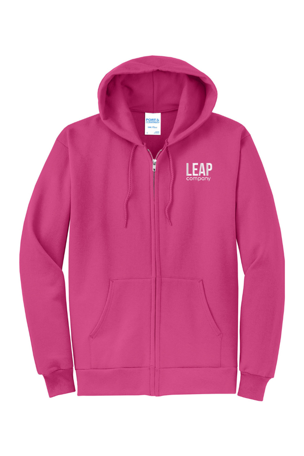 Leap: ADULT Classic Fleece Full-Zip Hooded Sweatshirt (Embroidered)
