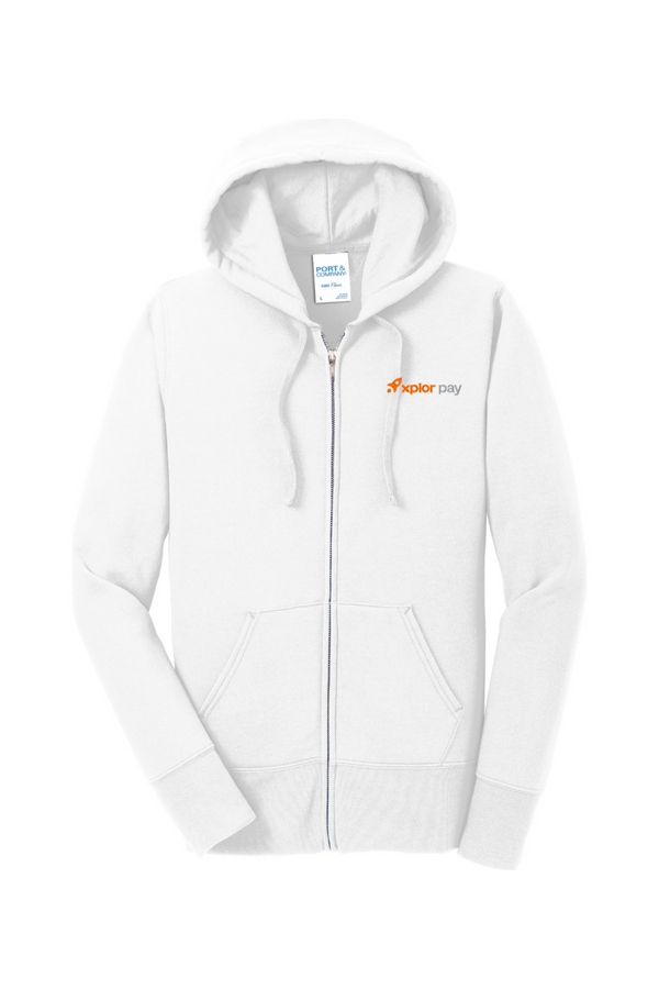 Xplor Pay: LADIES Fleece Full-Zip Hooded Sweatshirt (Embroidered)