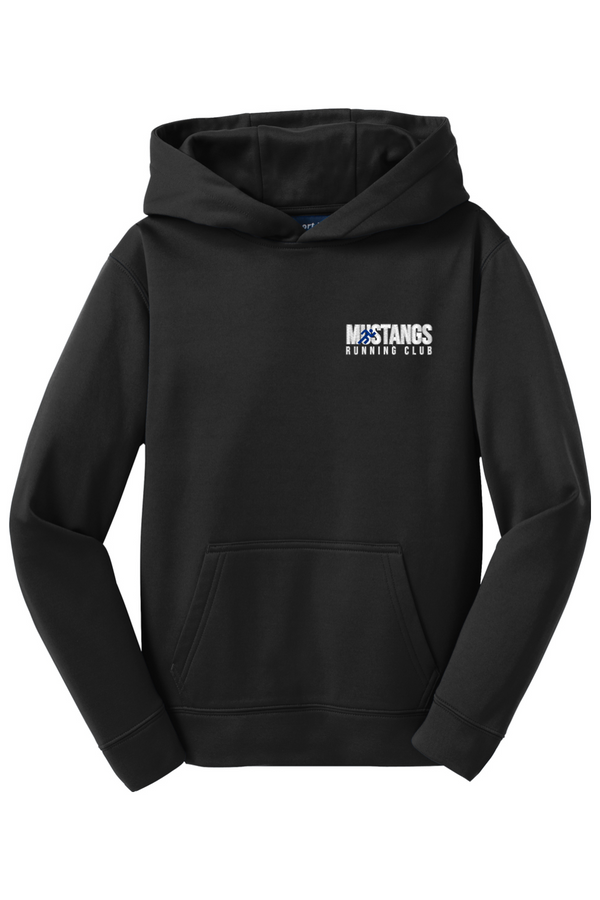 Mustangs Running Club: YOUTH Sport-Wick Fleece Hooded Pullover (Embroidered)