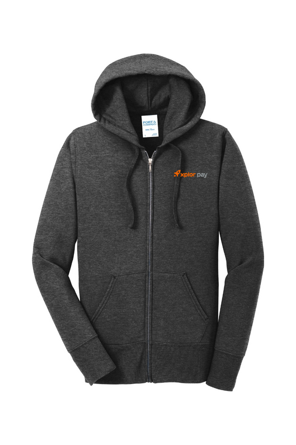 Xplor Pay: LADIES Fleece Full-Zip Hooded Sweatshirt (Embroidered)