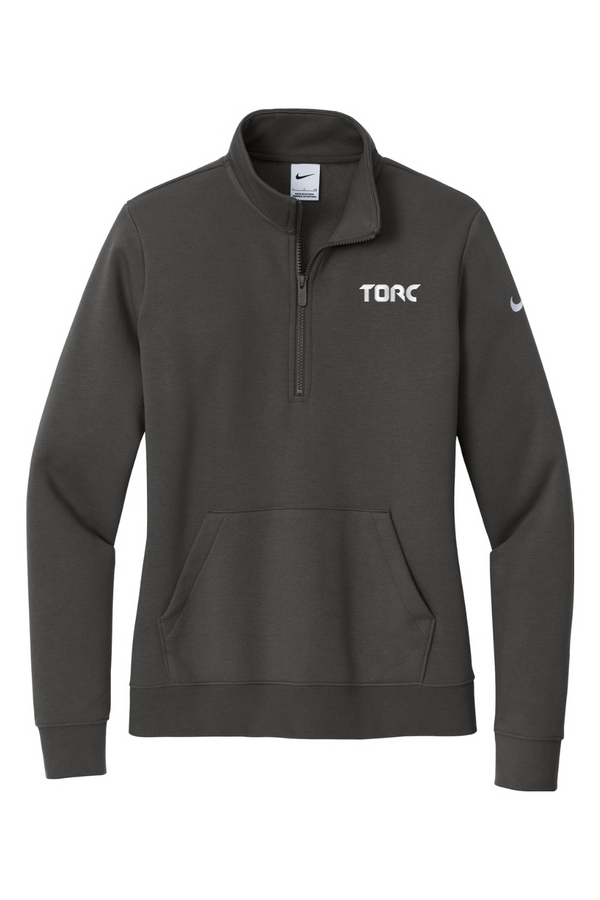 Torc: Nike LADIES Club Fleece Sleeve Swoosh 1/2-Zip (Embroidered)