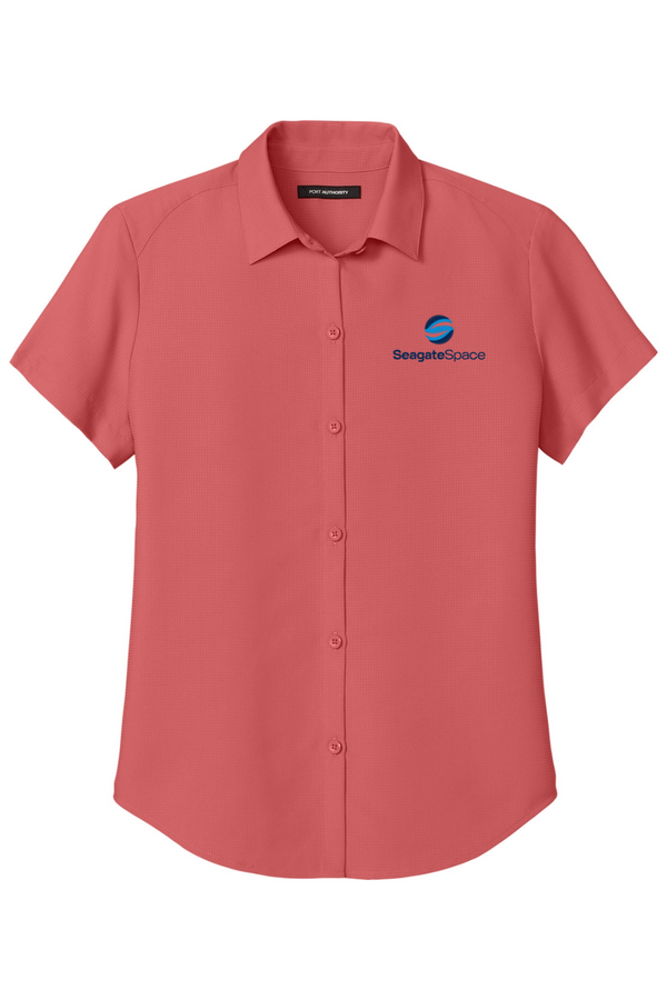 Seagate Space: LADIES Short Sleeve UV Dockside Shirt (Embroidered)