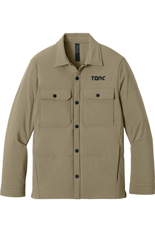 Torc: ADULT MiiR Sashiko Stretch Puffy Shacket (Embroidered)