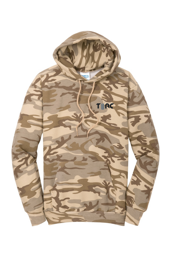 Torc Vet: ADULT Classic Fleece Camo Pullover Hooded Sweatshirt (USA FLAG on Right Sleeve)