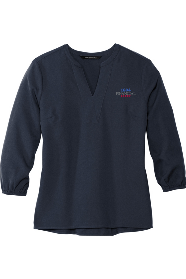 1804: LADIES Stretch Crepe 3/4-Sleeve Blouse