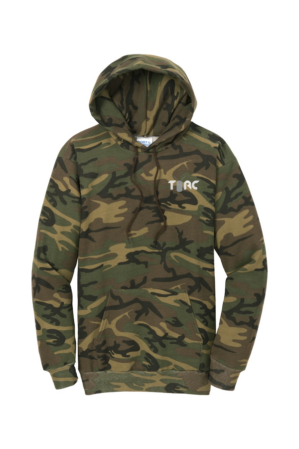 Torc Vet: ADULT Classic Fleece Camo Pullover Hooded Sweatshirt (USA FLAG on Right Sleeve)