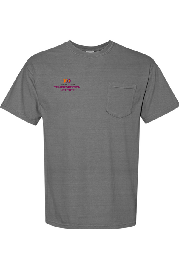 VTTI Chevron with VT Sleeve Logo: ADULT Comfort Colors Ringspun Pocket Tee (Embroidered)