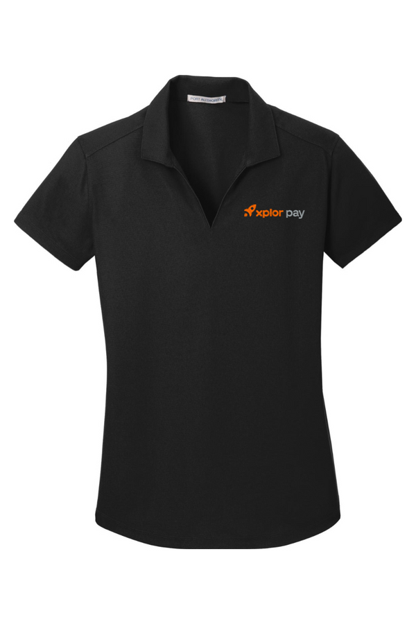 Xplor Pay: LADIES Dry-Wick Grid-Texture Performance Polo (Embroidered)