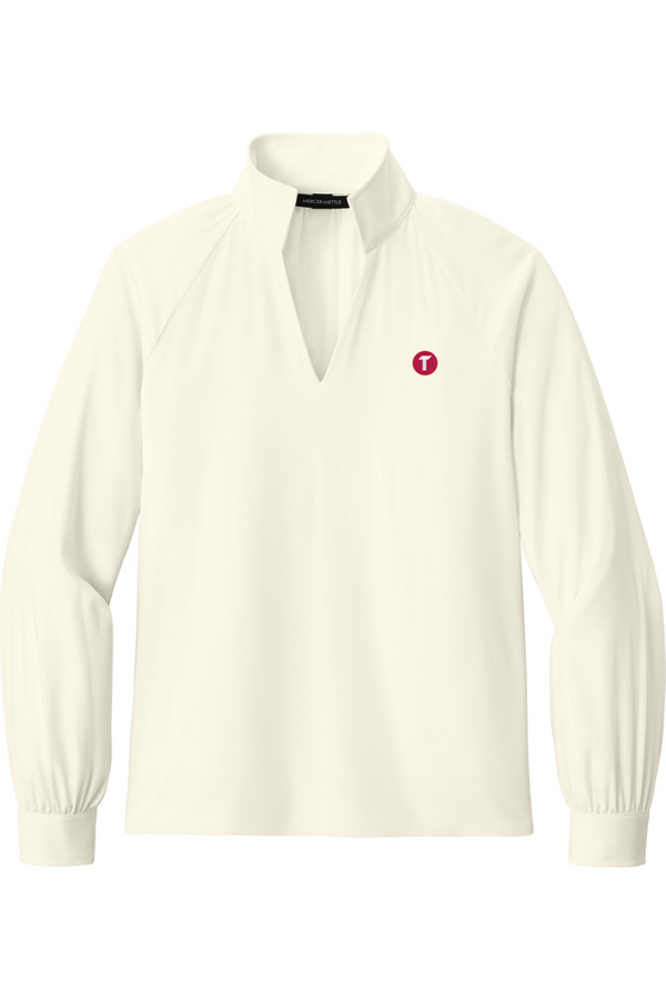 Torc: LADIES Long Sleeve Buttery Soft Popover Blouse (Embroidered)