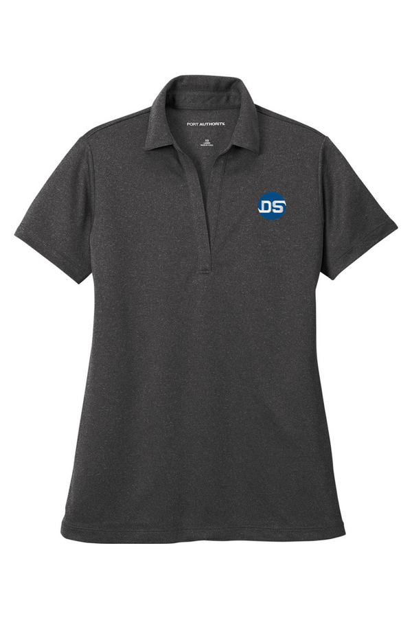 DS: LADIES Heathered Performance Polo (Embroidered)
