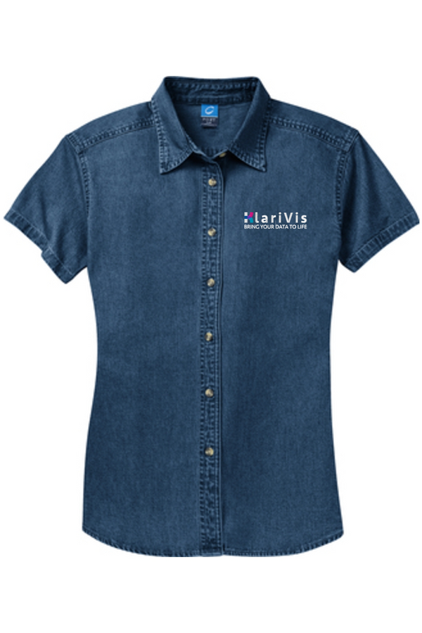 KlariVis: LADIES Short Sleeve Denim Shirt