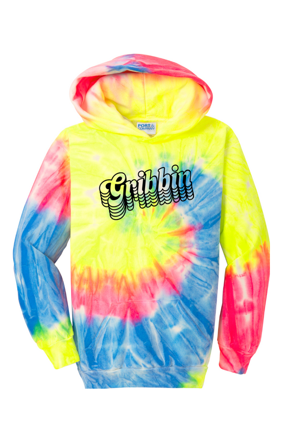 Gribbin: YOUTH Tie-Dye Pullover Hooded Sweatshirt (Printed)
