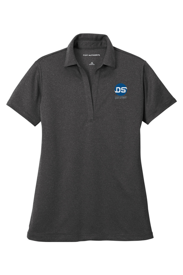 DS/IWT: LADIES Heathered Performance Polo (Embroidered)