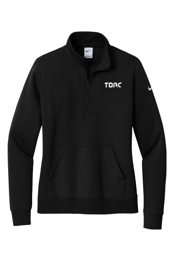 Torc: Nike LADIES Club Fleece Sleeve Swoosh 1/2-Zip (Embroidered)