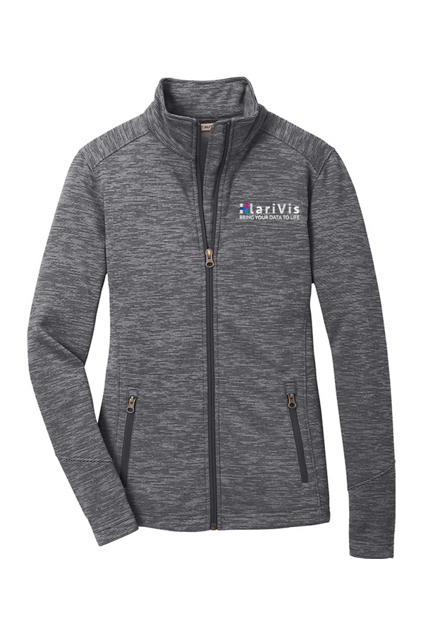 KlariVis: LADIES Stripe-Pattern Performance Fleece Jacket