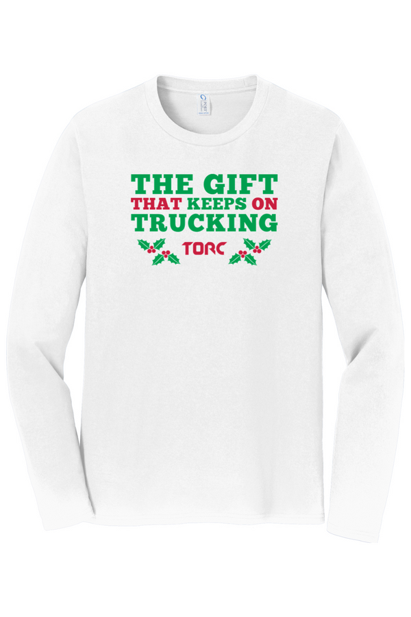 Torc "The Gift That Keeps On Trucking": ADULT Long Sleeve Ringspun Tee (Printed)