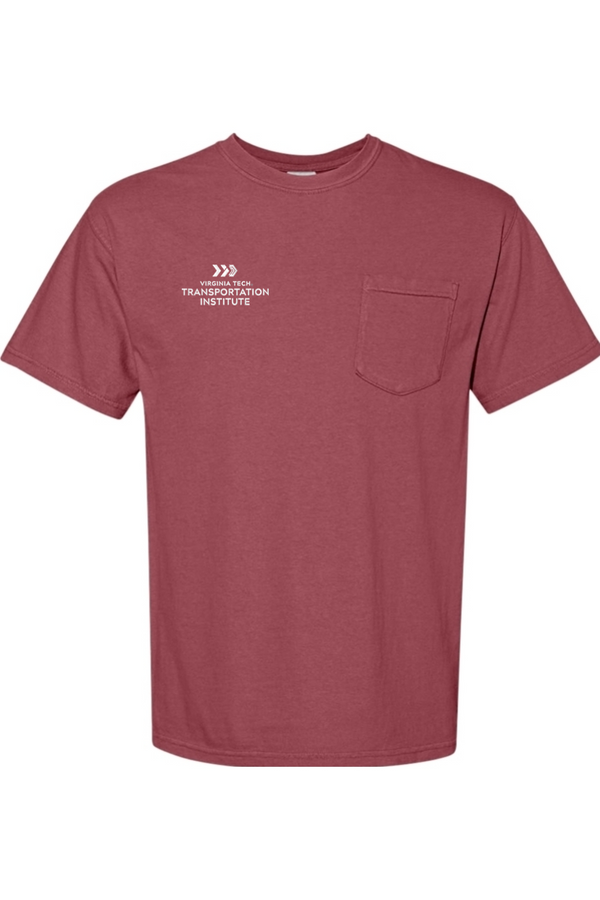 VTTI Chevron with VT Sleeve Logo: ADULT Comfort Colors Ringspun Pocket Tee (Embroidered)