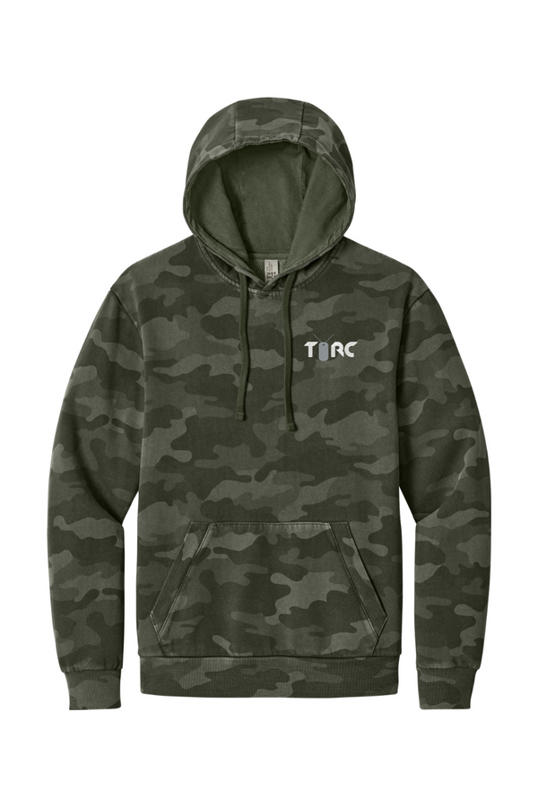 Torc Vet: ADULT Soft-Wash Camo Fleece Hoodie (USA FLAG on Right Sleeve)