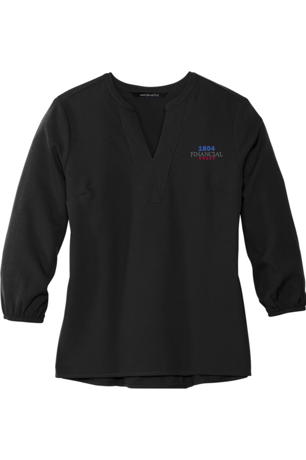 1804: LADIES Stretch Crepe 3/4-Sleeve Blouse