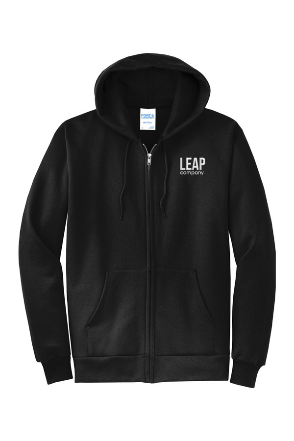Leap: ADULT Classic Fleece Full-Zip Hooded Sweatshirt (Embroidered)