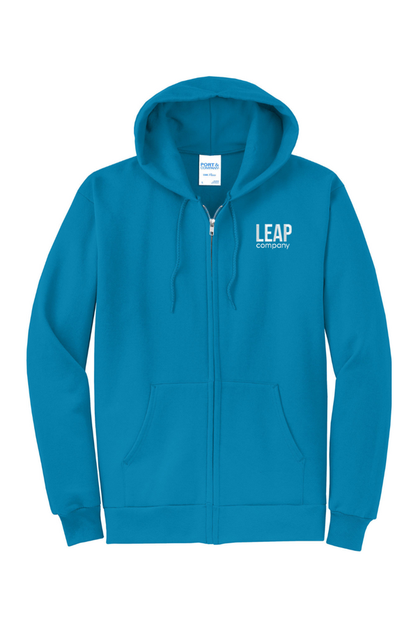 Leap: ADULT Classic Fleece Full-Zip Hooded Sweatshirt (Embroidered)