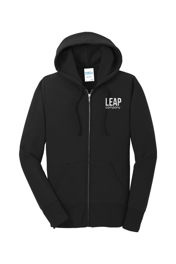 Leap: LADIES Classic Fleece Full-Zip Hooded Sweatshirt (Embroidered)