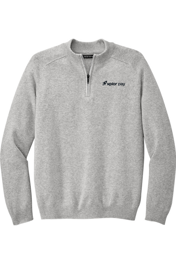 Xplor Pay: 1/4-Zip Modern Stretch Sweater (Embroidered)
