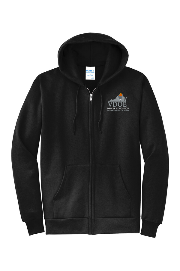 VDOE Driver Ed: ADULT Full-Zip Hooded Sweatshirt