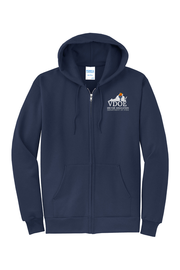 VDOE Driver Ed: ADULT Full-Zip Hooded Sweatshirt