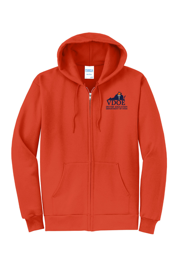 VDOE Driver Ed: ADULT Full-Zip Hooded Sweatshirt