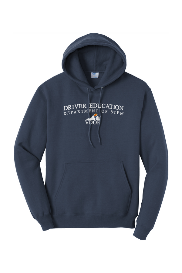 VDOE Driver Ed: ADULT Hooded Sweatshirt (FullFront Embroidery)