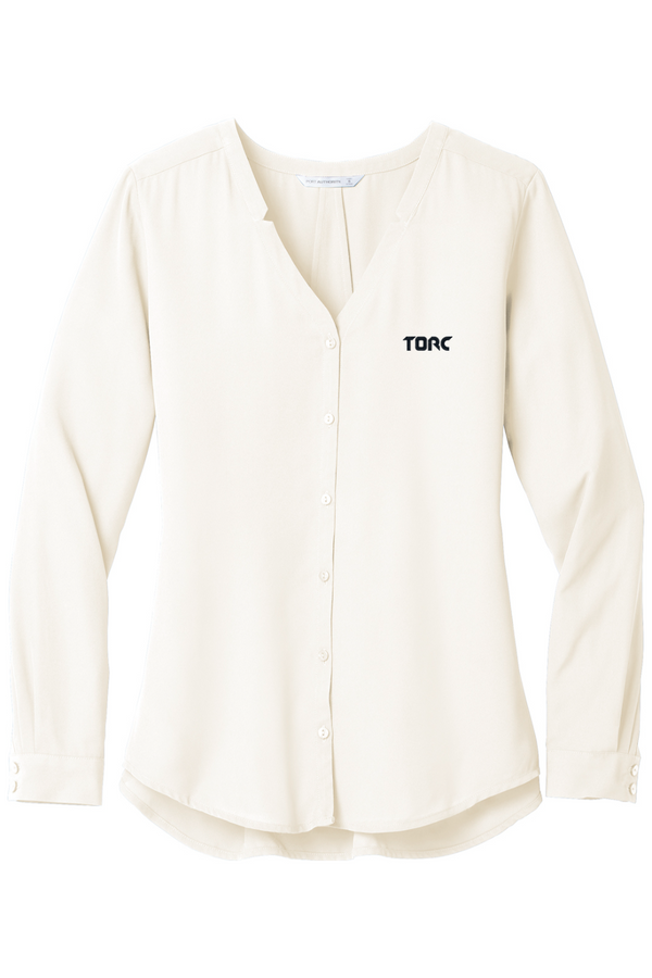 Torc: Ladies Long Sleeve Button-Front Blouse