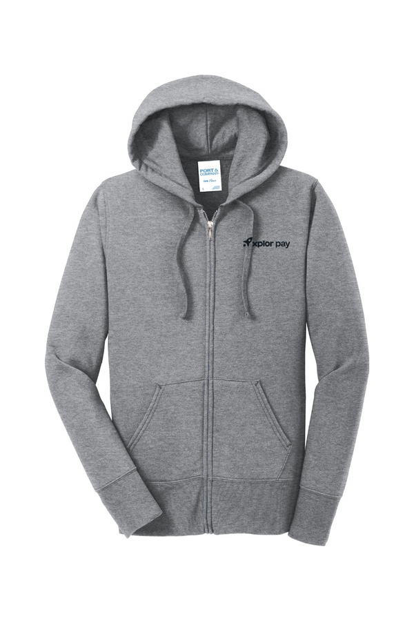 Xplor Pay: LADIES Fleece Full-Zip Hooded Sweatshirt (Embroidered)