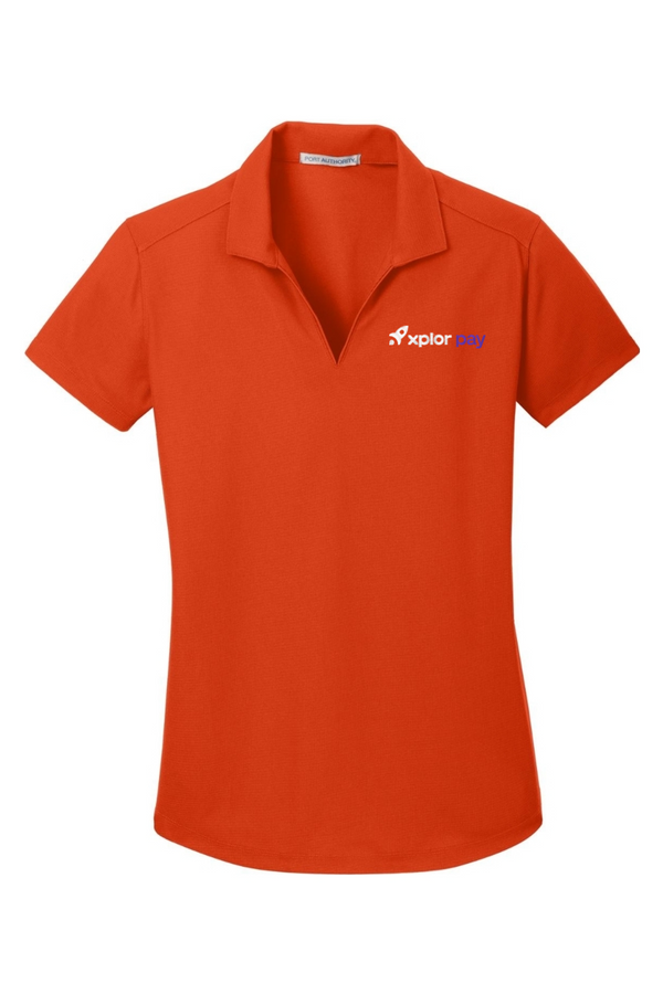 Xplor Pay: LADIES Dry-Wick Grid-Texture Performance Polo (Embroidered)