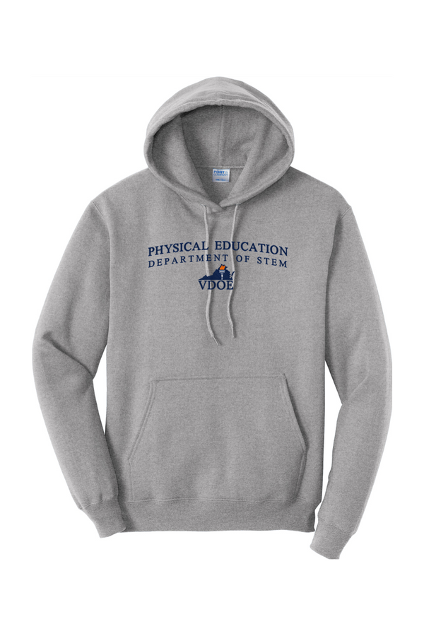 VDOE Physical Ed: ADULT Hooded Sweatshirt (FullFront Embroidery)