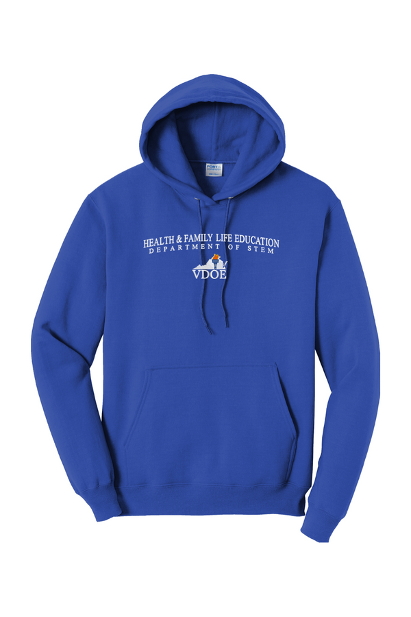VDOE Health Ed: ADULT Hooded Sweatshirt (FullFront Embroidery)