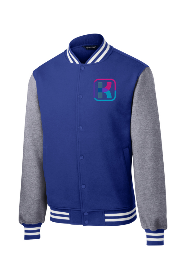 KlariVis: ADULT Heather Fleece Letterman Jacket