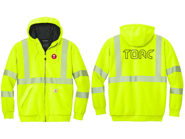 Torc: ADULT Carhartt ANSI 107 Class 3 Lined Full-Zip Sweatshirt (Embroidered Front/Back)