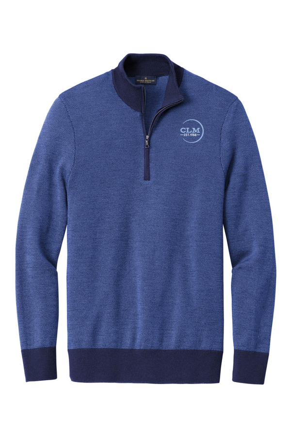 CLM: Brooks Brothers Washable Merino Birdseye 1/4-Zip Sweater