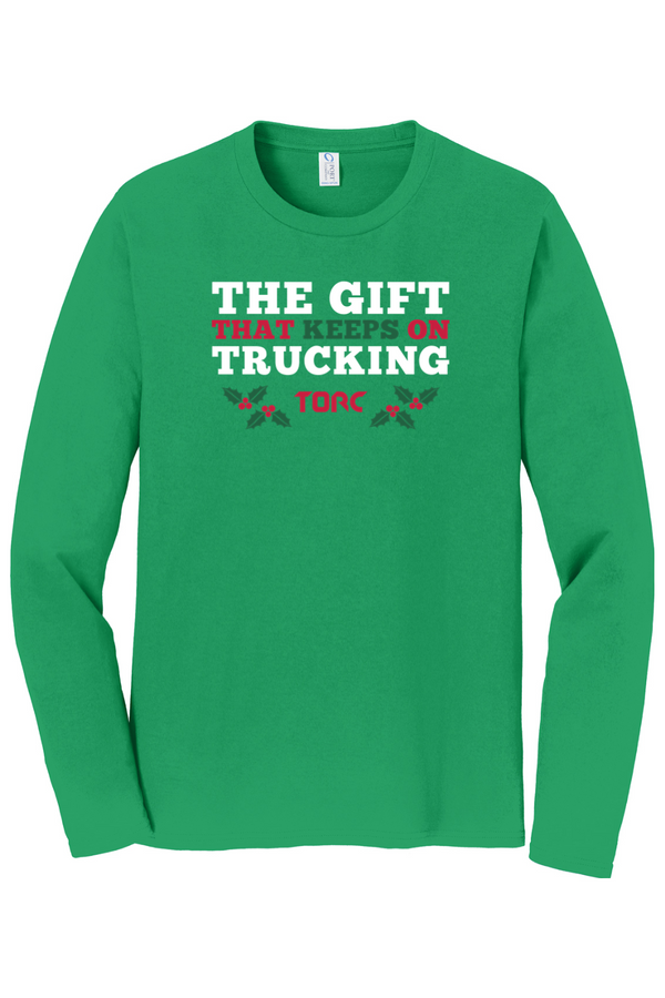 Torc "The Gift That Keeps On Trucking": ADULT Long Sleeve Ringspun Tee (Printed)