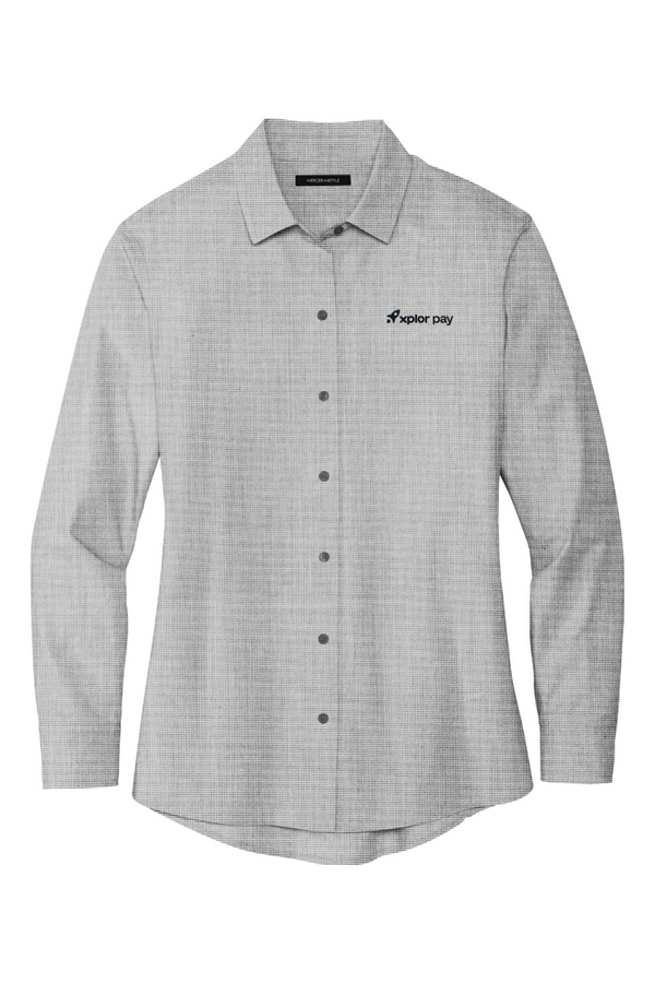 Xplor Pay: LADIES Long Sleeve Stretch Woven Shirt (Embroidered)