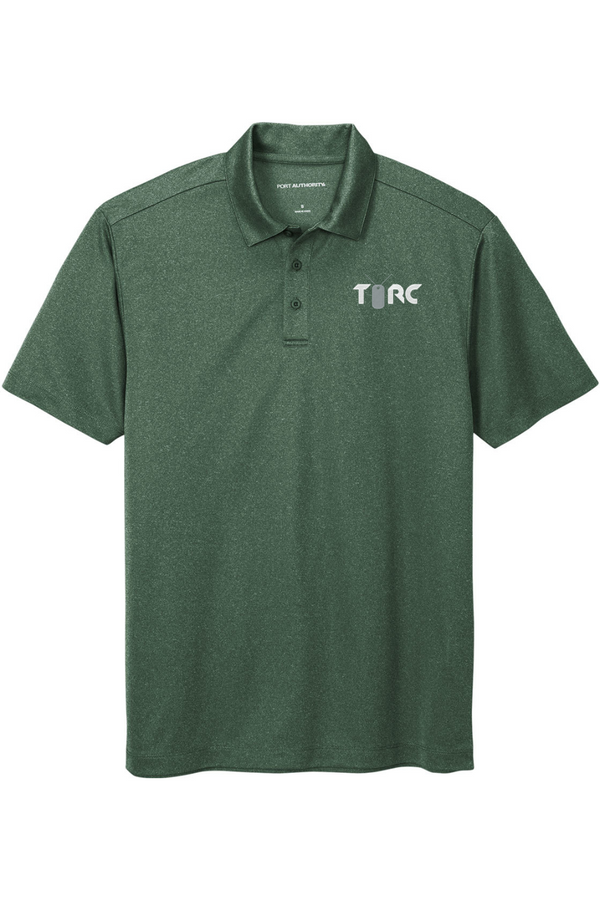 Torc Vet: ADULT Heathered Performance Polo (USA FLAG on Right Sleeve)