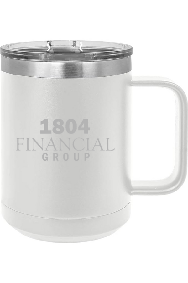 1804: 15oz Insulated Coffee Mug with Slider Lid (Engraved)