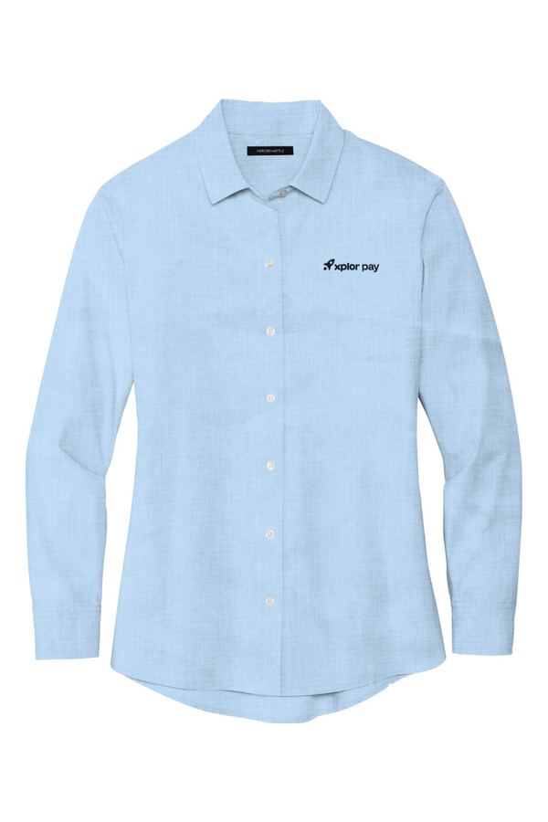 Xplor Pay: LADIES Long Sleeve Stretch Woven Shirt (Embroidered)