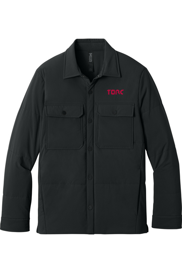 Torc: ADULT MiiR Sashiko Stretch Puffy Shacket (Embroidered)